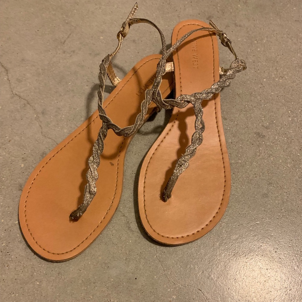 Gold glitter sandals